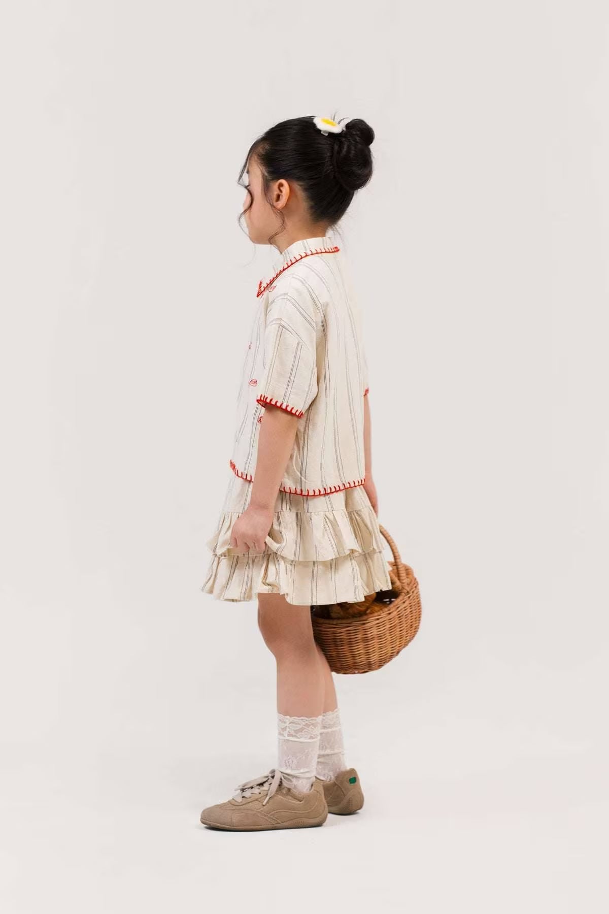 Brunch Petite Embroidered Shirt / Shorts / Skirt Beige-Red