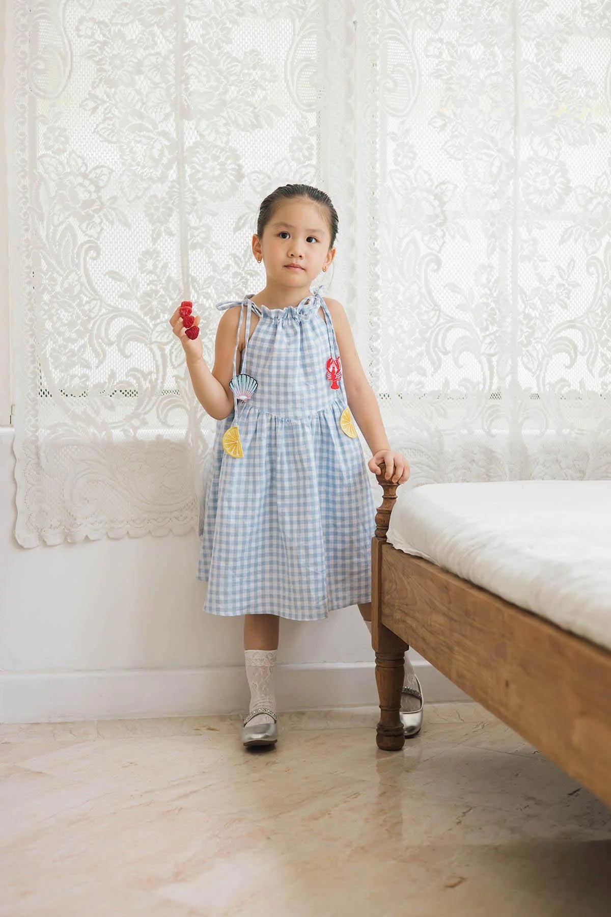 Capri Petite Dress Gingham Blue - EESOME Capri Petite Dress Gingham Blue - EESOME
