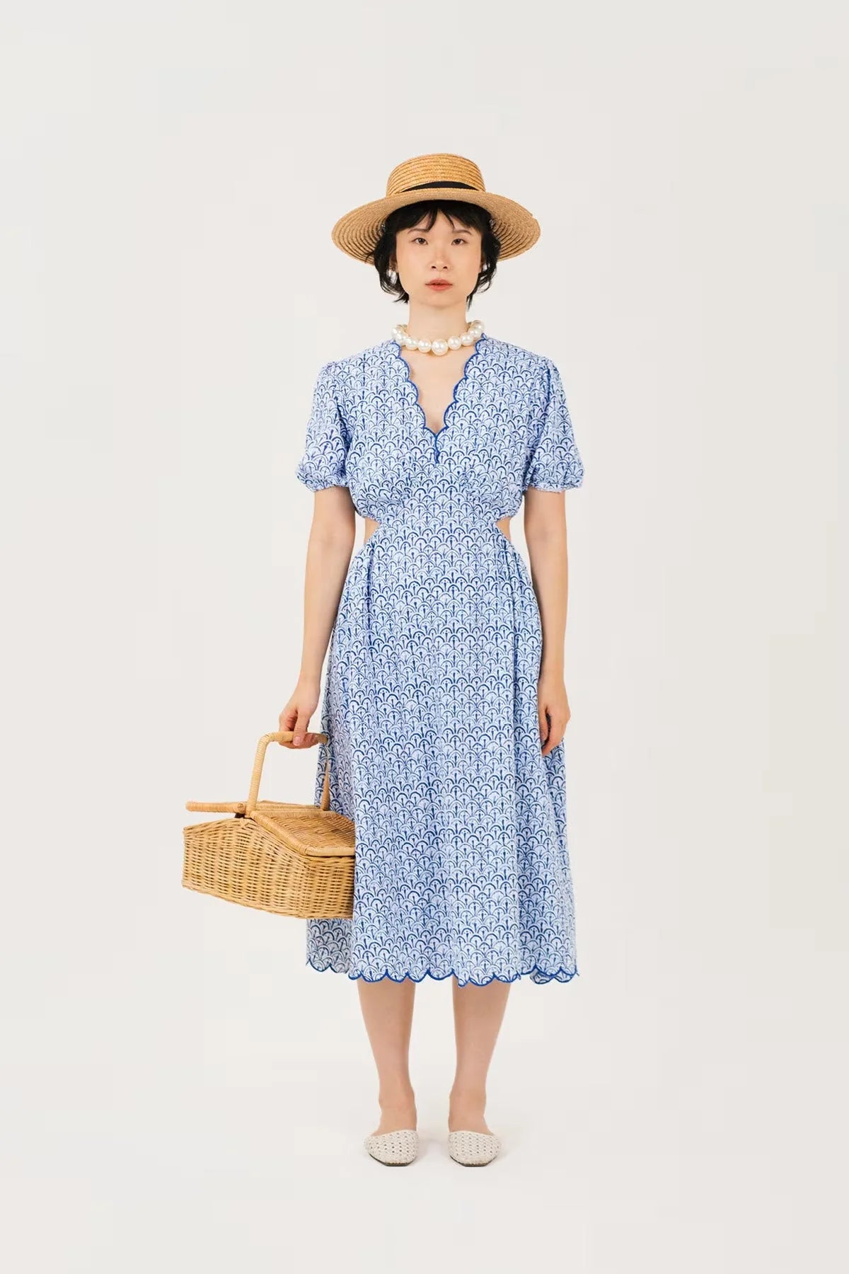 blue porcelain print dress Shelly Dress Blue Porcelain
