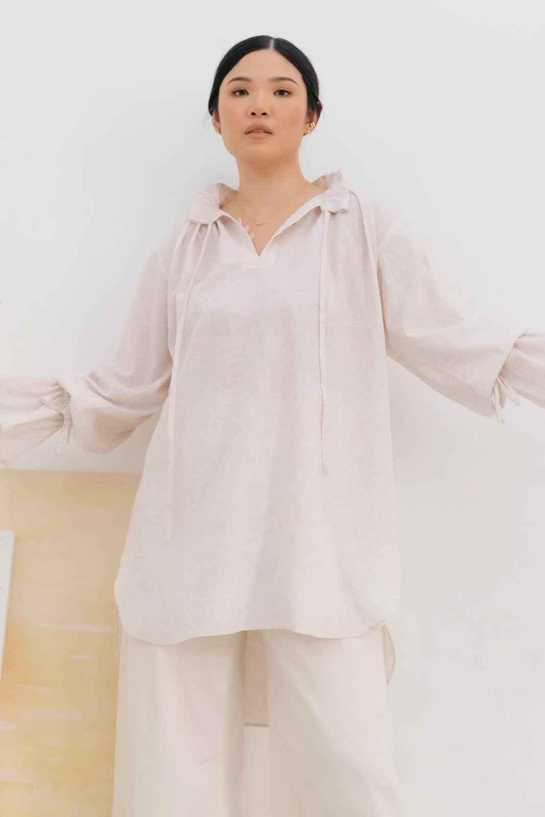 Buih Tunic Dress Nude - EESOME