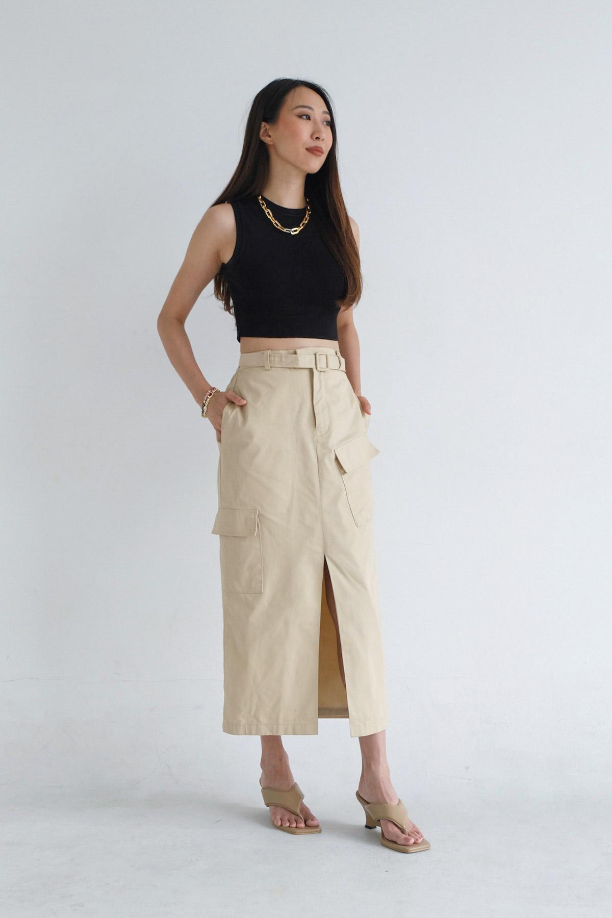 Leica Skirt Camel - EESOME