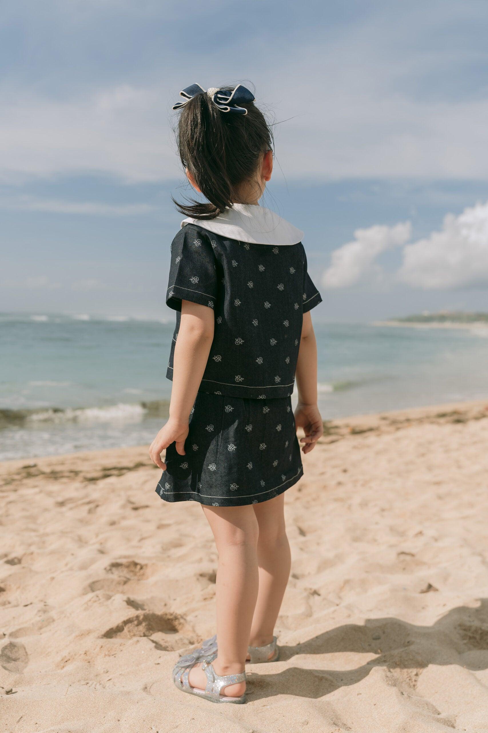 Minju Petite Set Denim Blue - EESOME