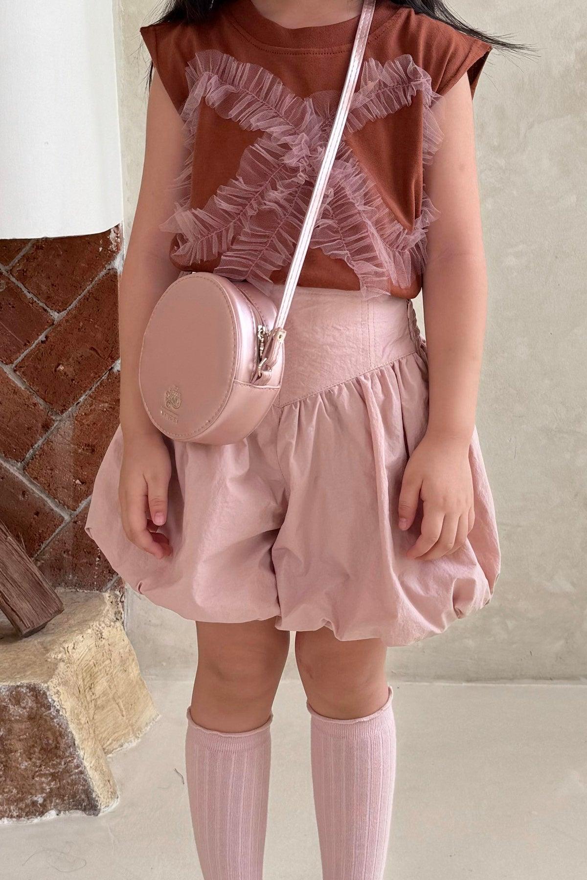 Molly Petite Bubble Shorts Dusty Pink - EESOME
