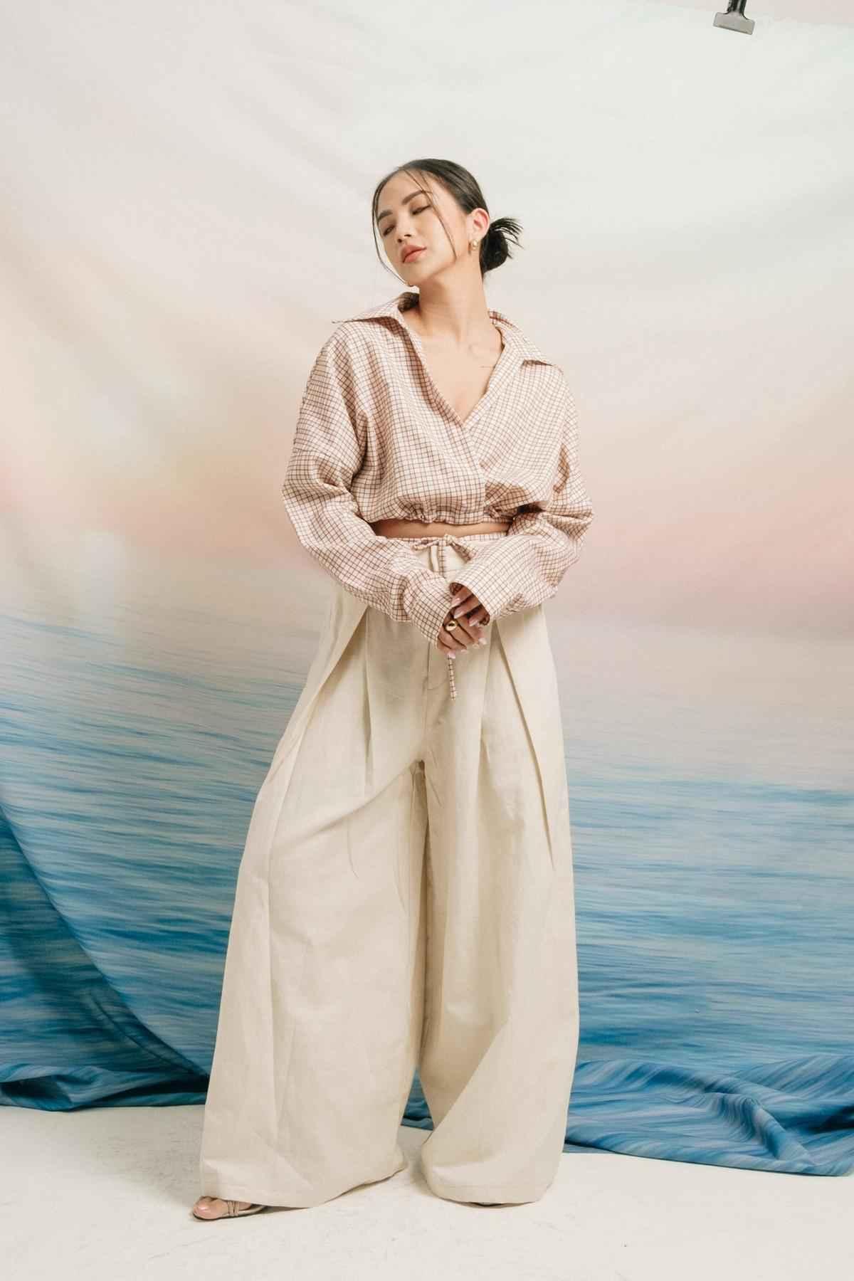 Yva Tied Outer Shirt Cream - EESOME