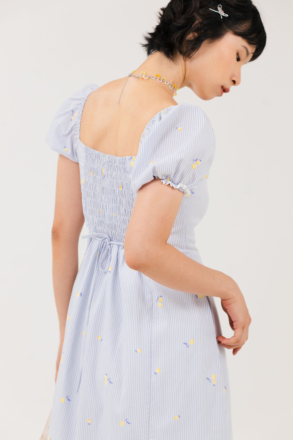 Aria Dress Lemon Stripes
