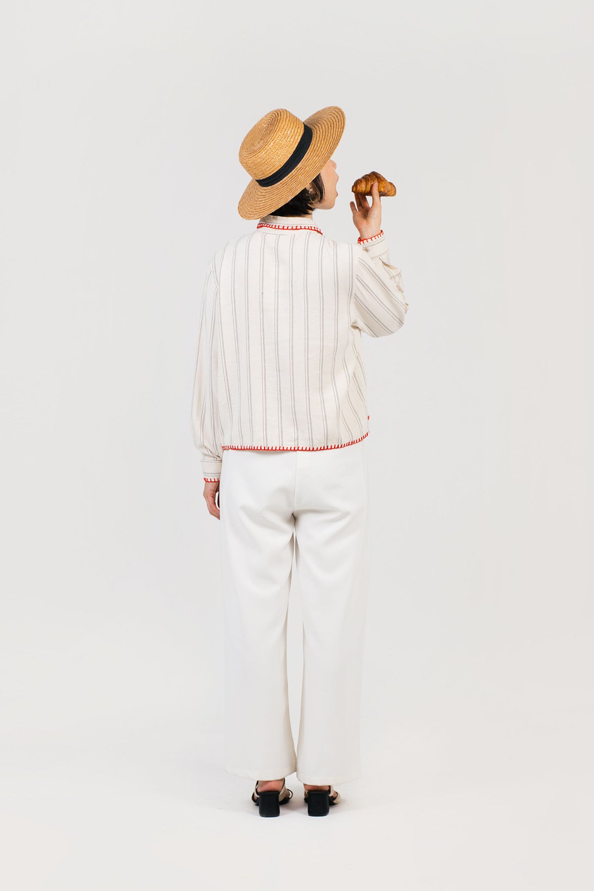 Brunch Embroidered Shirt Beige - Red
