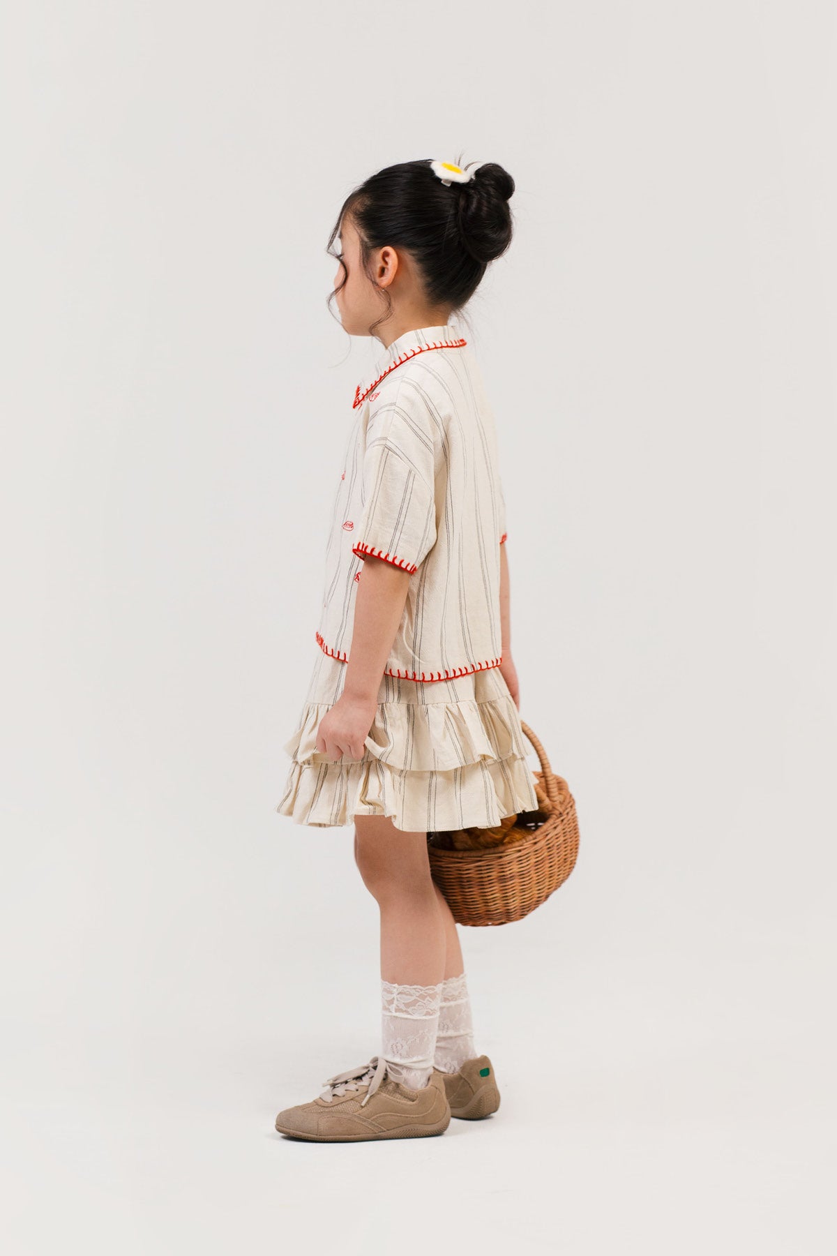 Brunch Petite Embroidered Shirt / Shorts / Skirt Beige-Red
