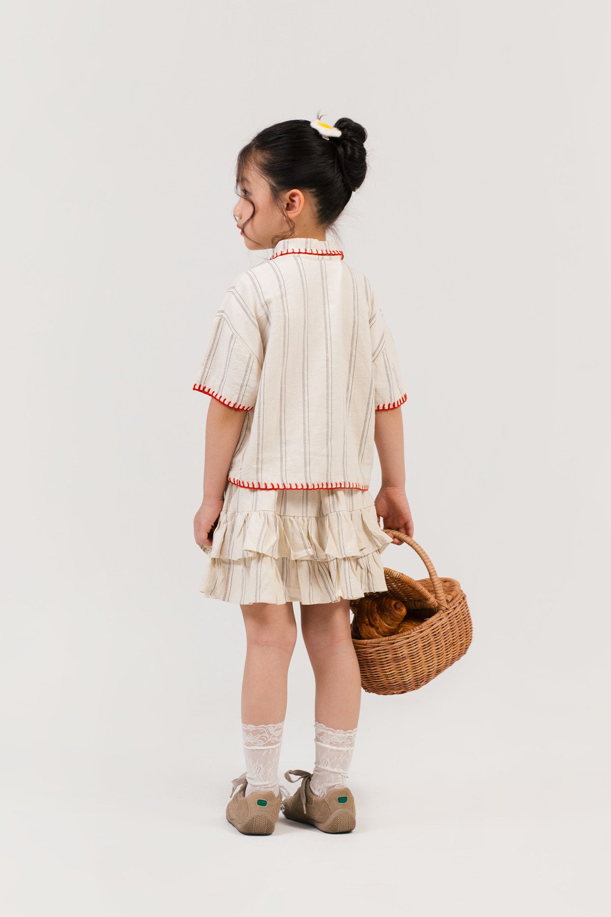 Brunch Petite Embroidered Shirt / Shorts / Skirt Beige-Red