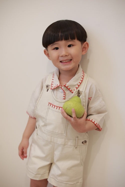 Brunch Petite Embroidered Shirt / Shorts / Skirt Oatmeal - EESOME