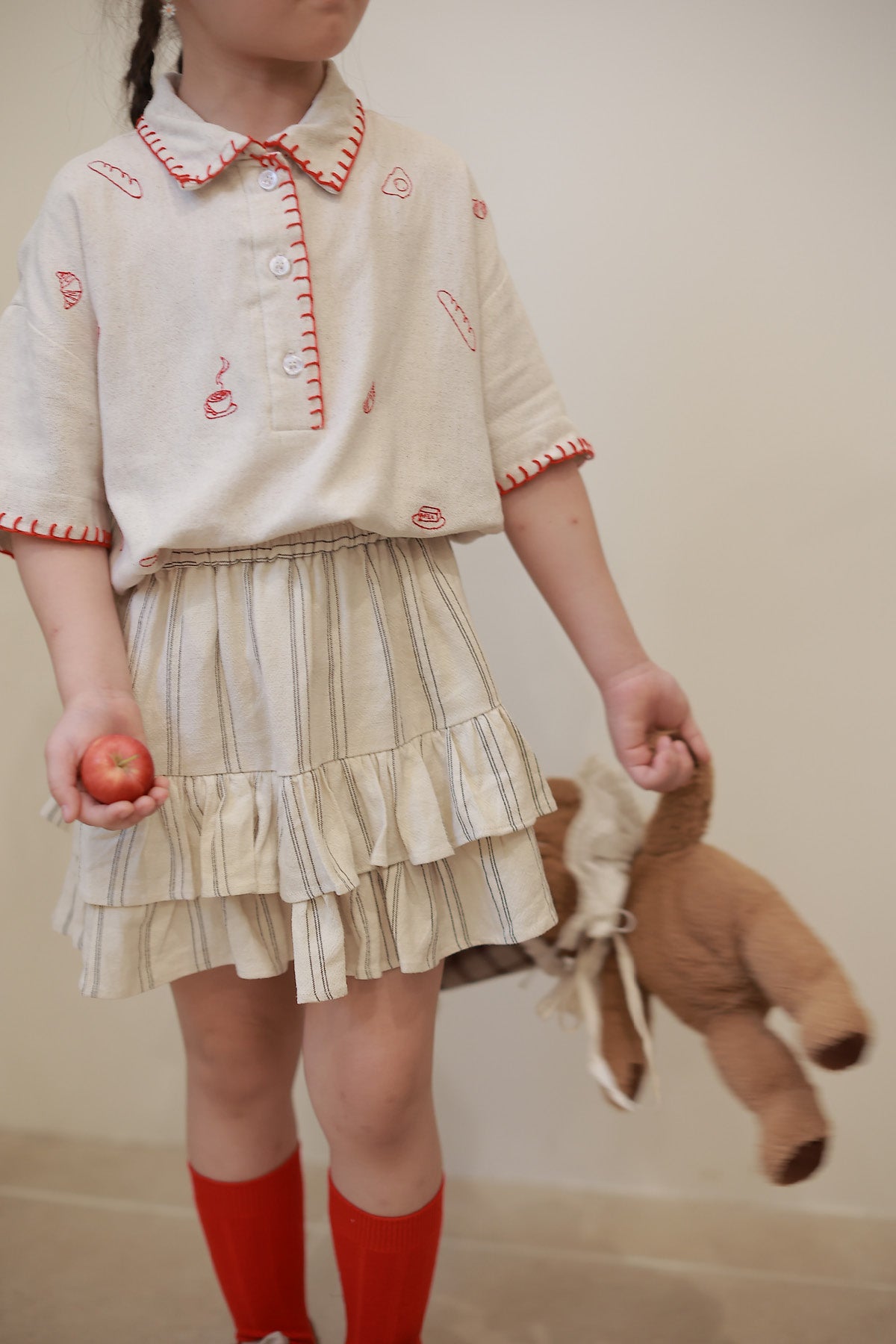 Brunch Petite Embroidered Shirt / Shorts / Skirt Oatmeal