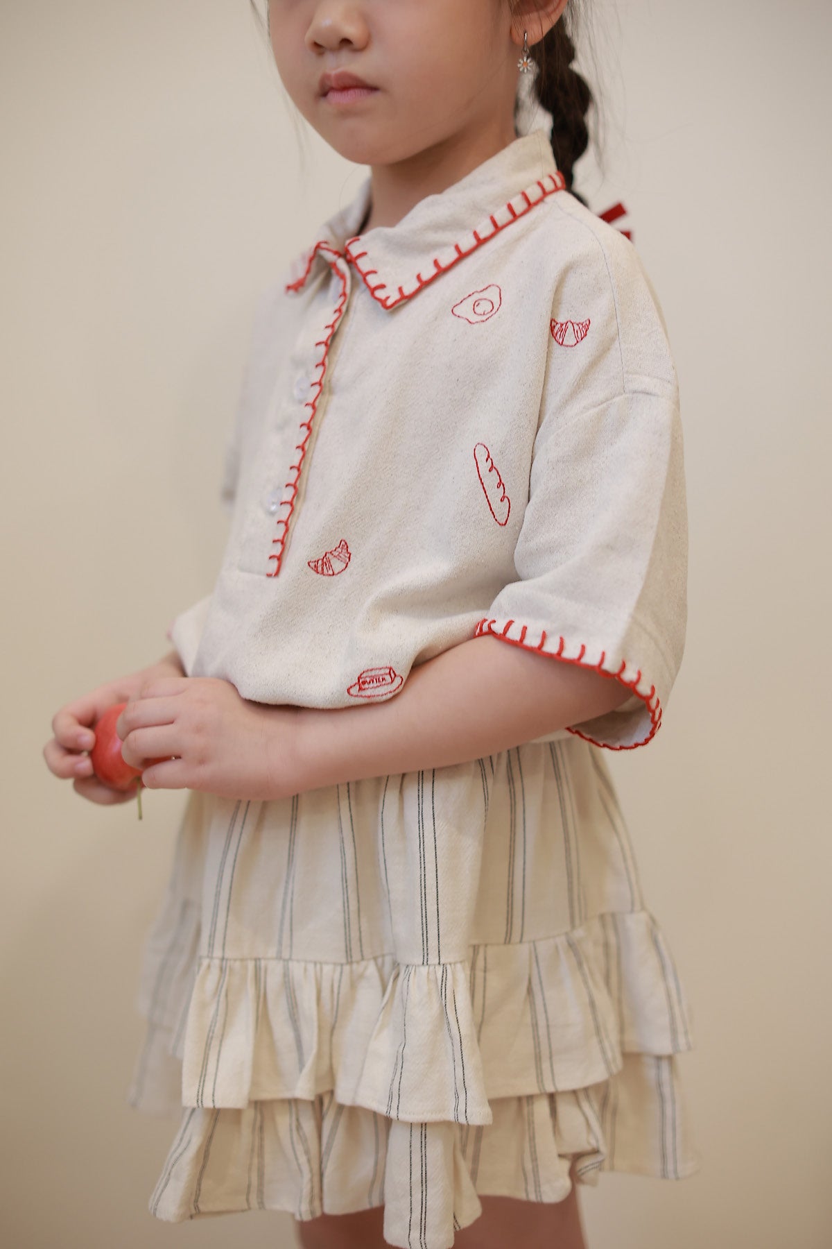 Brunch Petite Embroidered Shirt / Shorts / Skirt Oatmeal