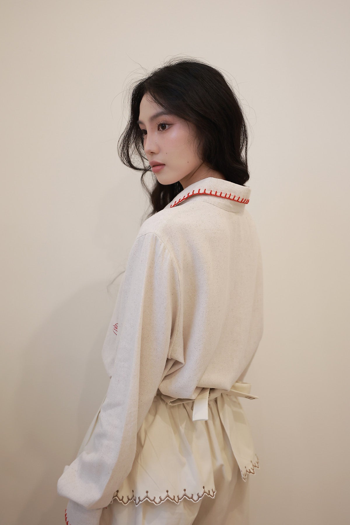 Brunch Embroidered Shirt Oatmeal (PO Ready ETA 20 Dec)