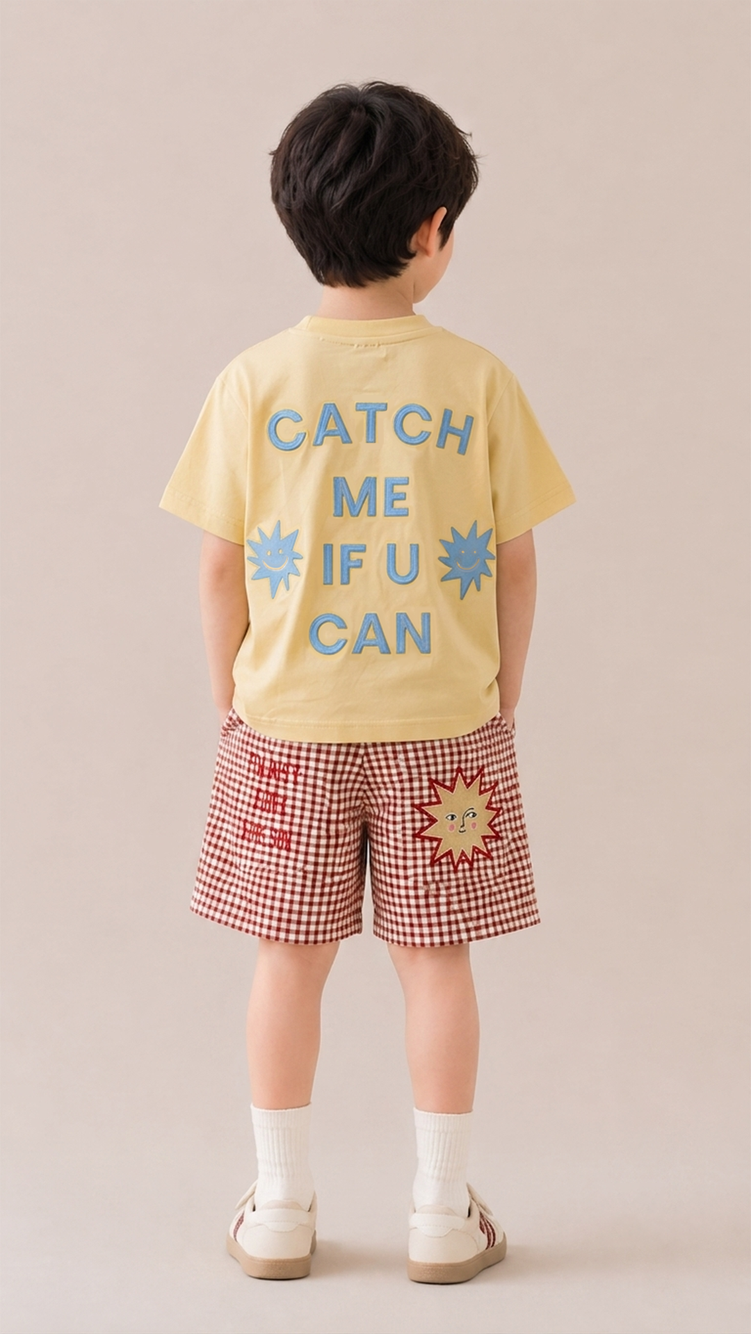 Soleil Petite Shorts Plaid Red