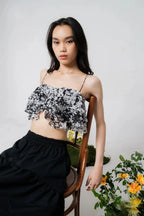 Algea Top Black Floral