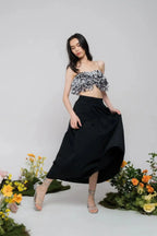 Algea Top Black Floral
