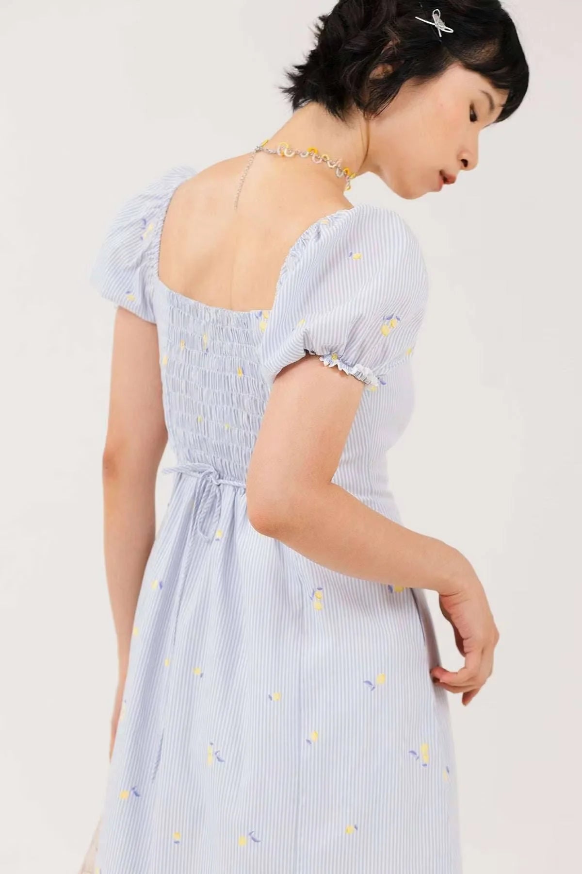 Aria Dress Lemon Stripes