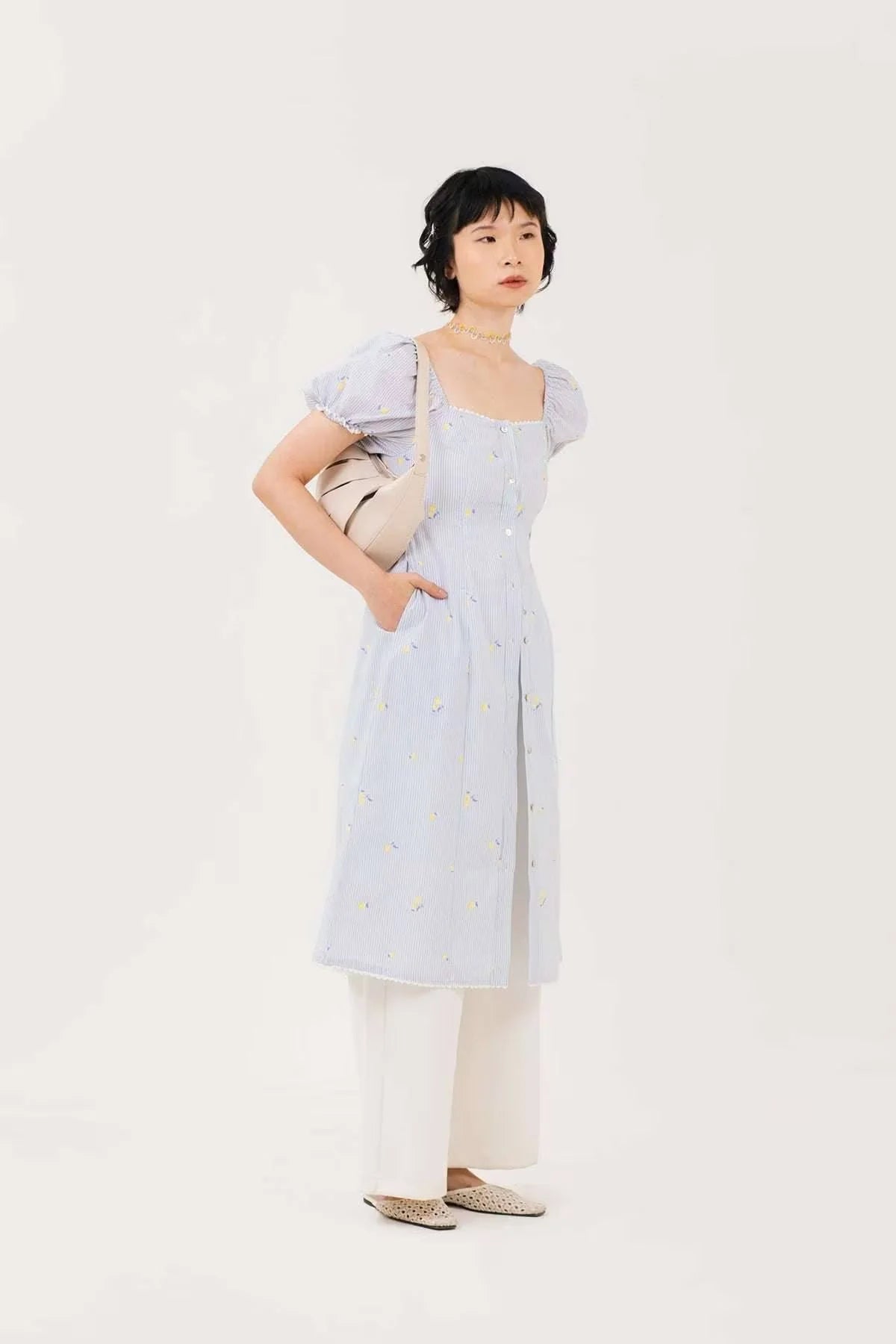 Aria Dress Lemon Stripes
