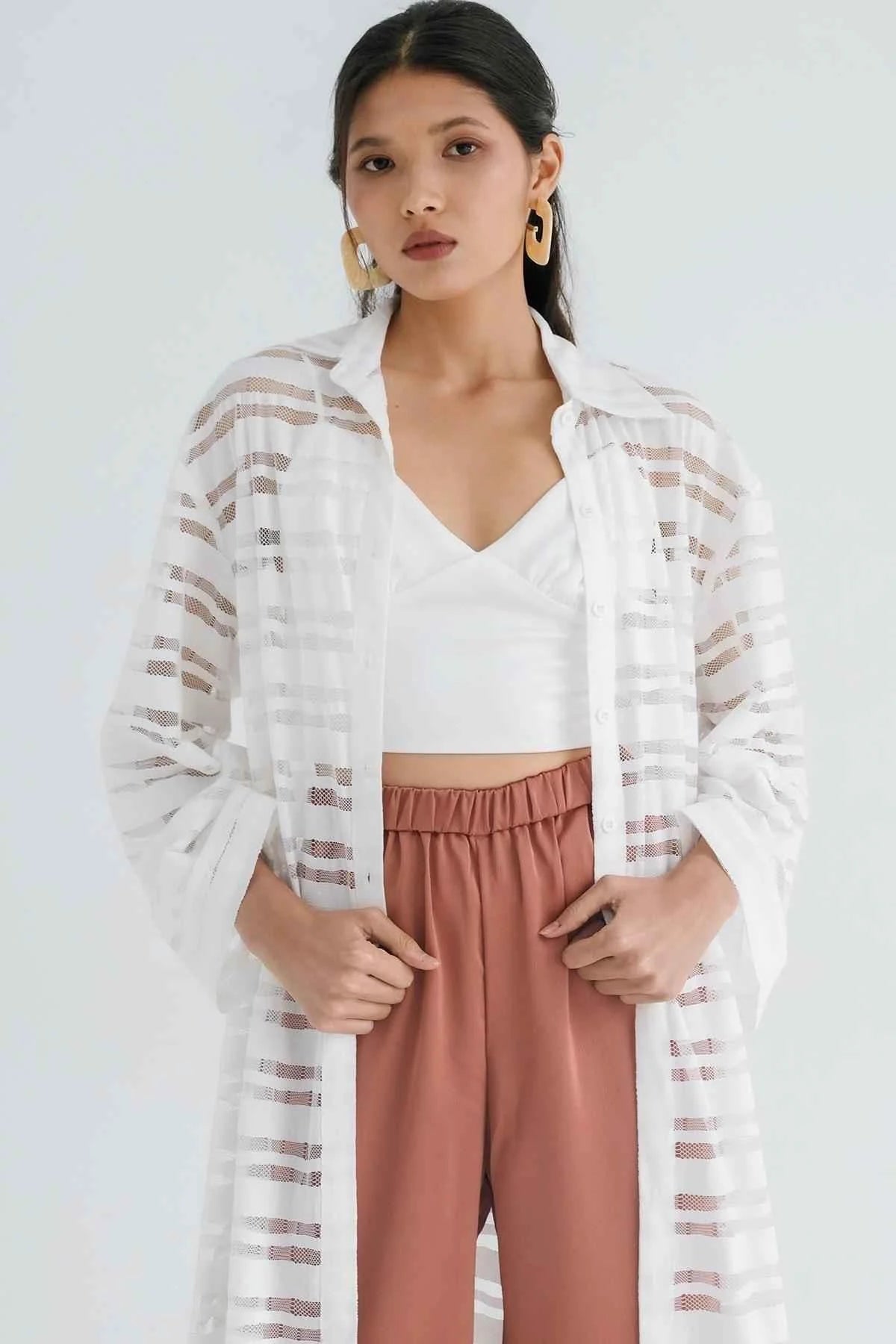 Bayang Long Top Off White