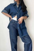 Blanche Denim Shirt Dark Ash Blue II