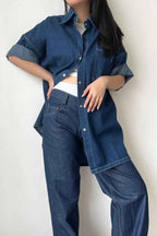 Blanche Denim Shirt Dark Ash Blue II