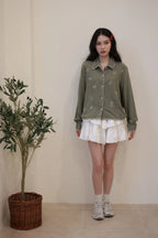 Brunch Embroidered Shirt Pine-White