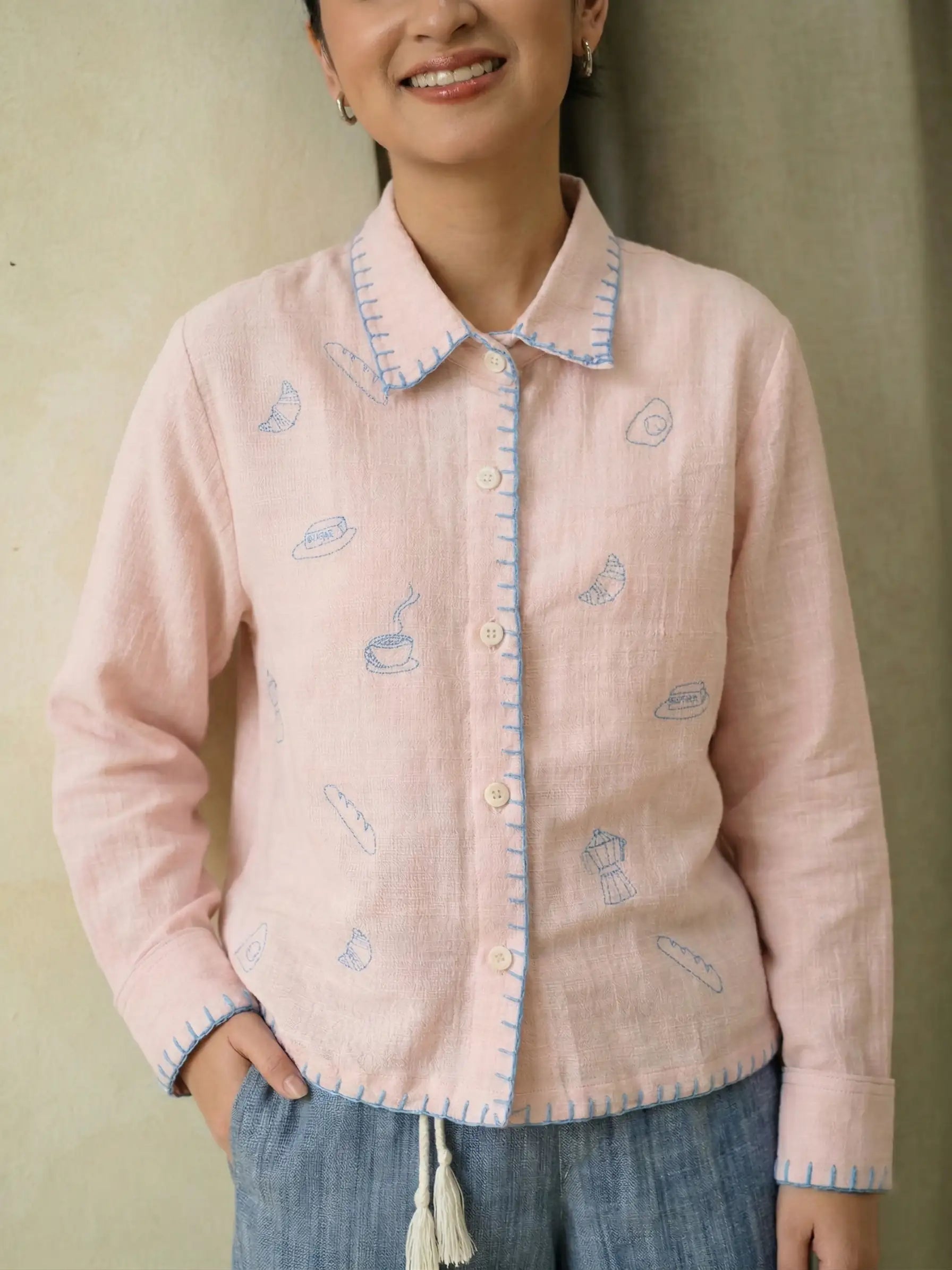 Brunch Shirt L/S Pink/Blue