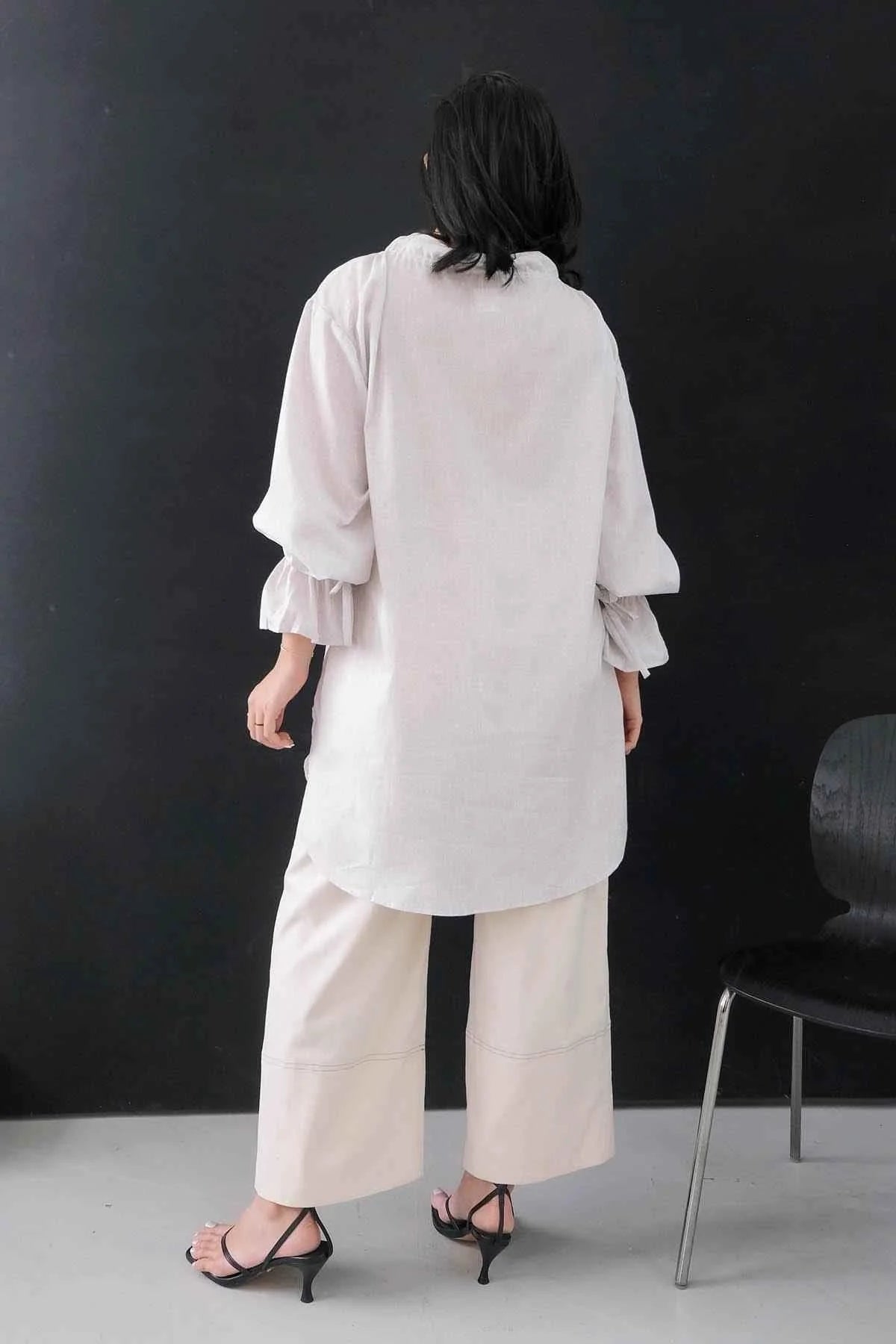 Buih Tunic Dress Light Grey