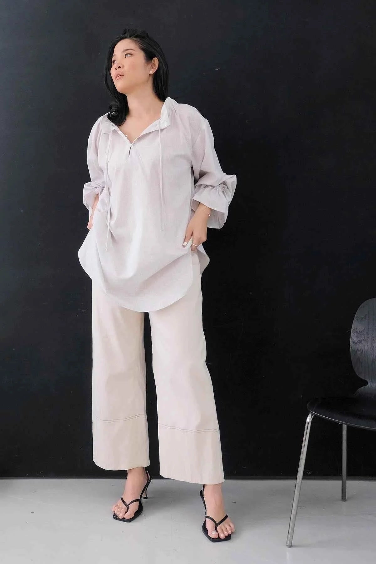 Buih Tunic Dress Light Grey