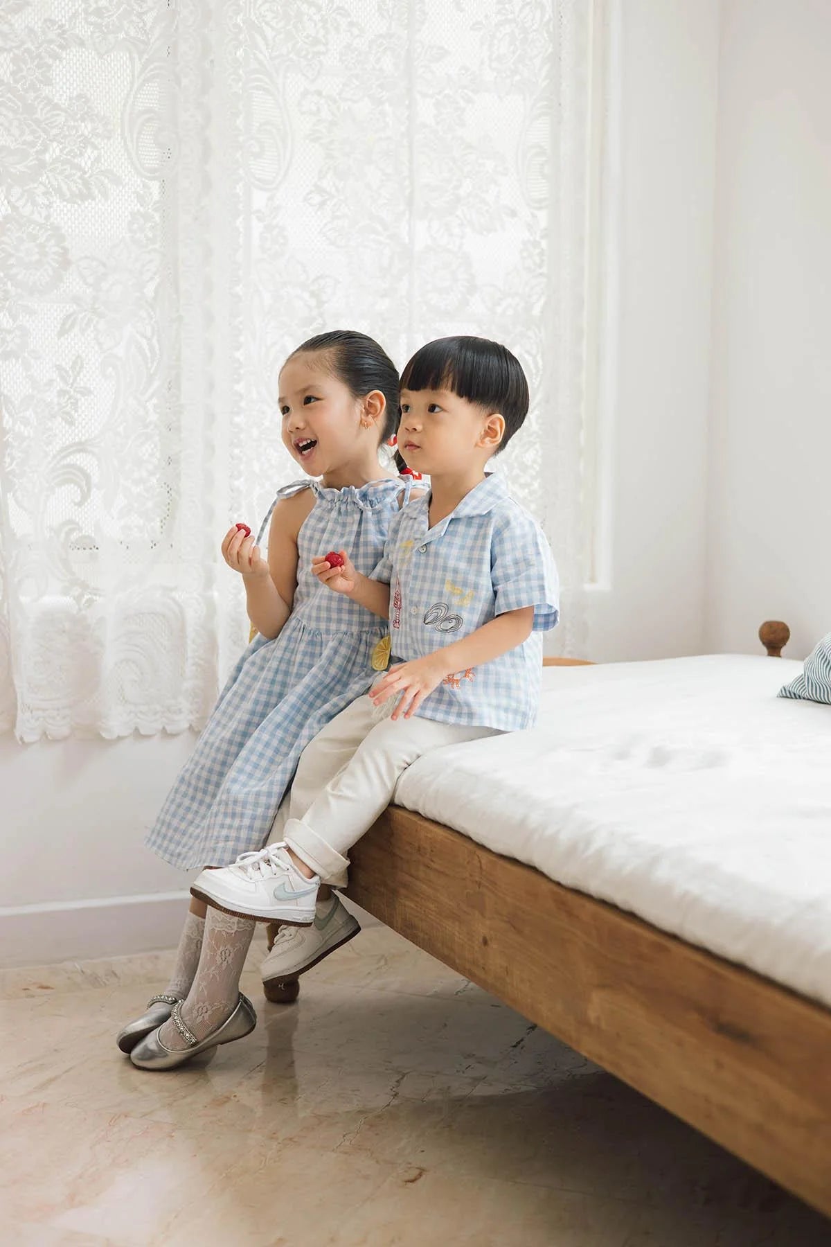 Capri Petite Shirt Gingham Blue