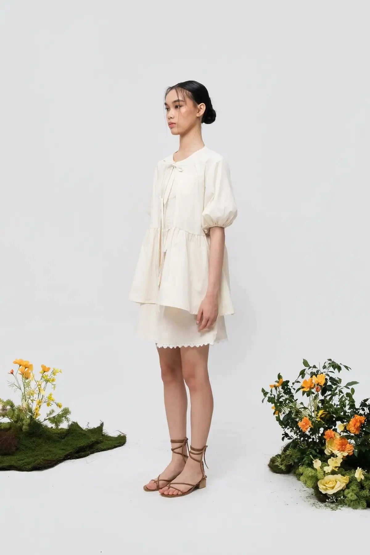 Carlyn Blouse &amp; Dress Set Ecru