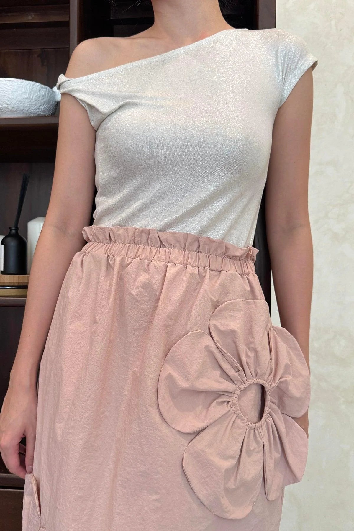 Carrie Top Silver White