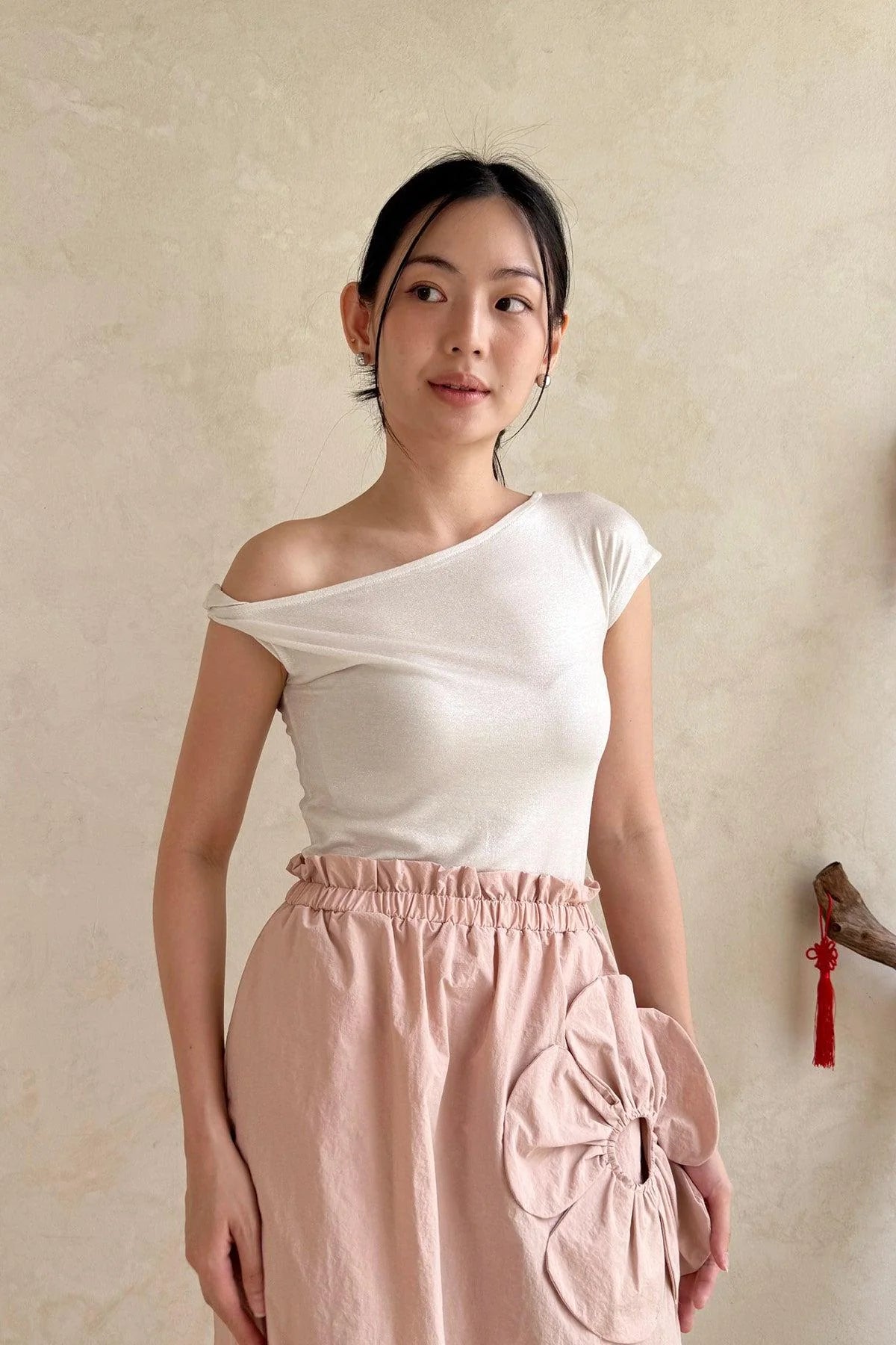 Carrie Top Silver White