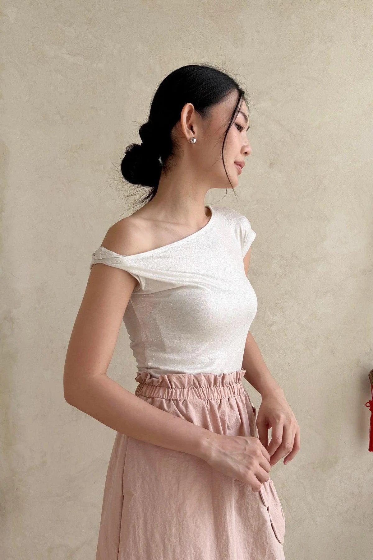 Carrie Top Silver White