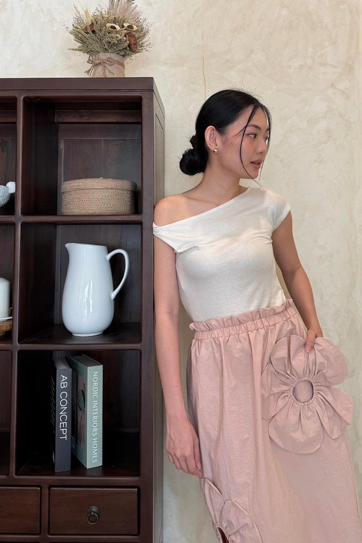 Carrie Top Silver White