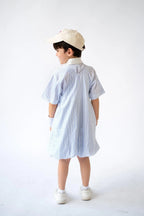 Ceto Petite Jumpsuit Blue Purple Stripes