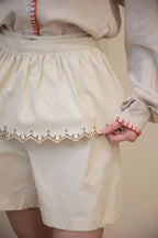 Elodie Peplum Shorts Ecru