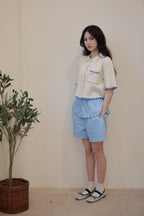 Elodie Peplum Shorts Sky Blue