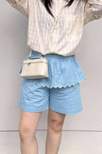 Elodie Peplum Shorts Sky Blue