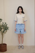 Elodie Peplum Shorts Sky Blue