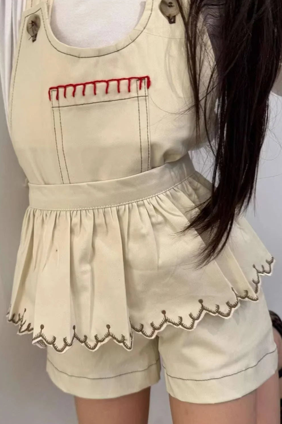 Elodie Petite Apron Ecru