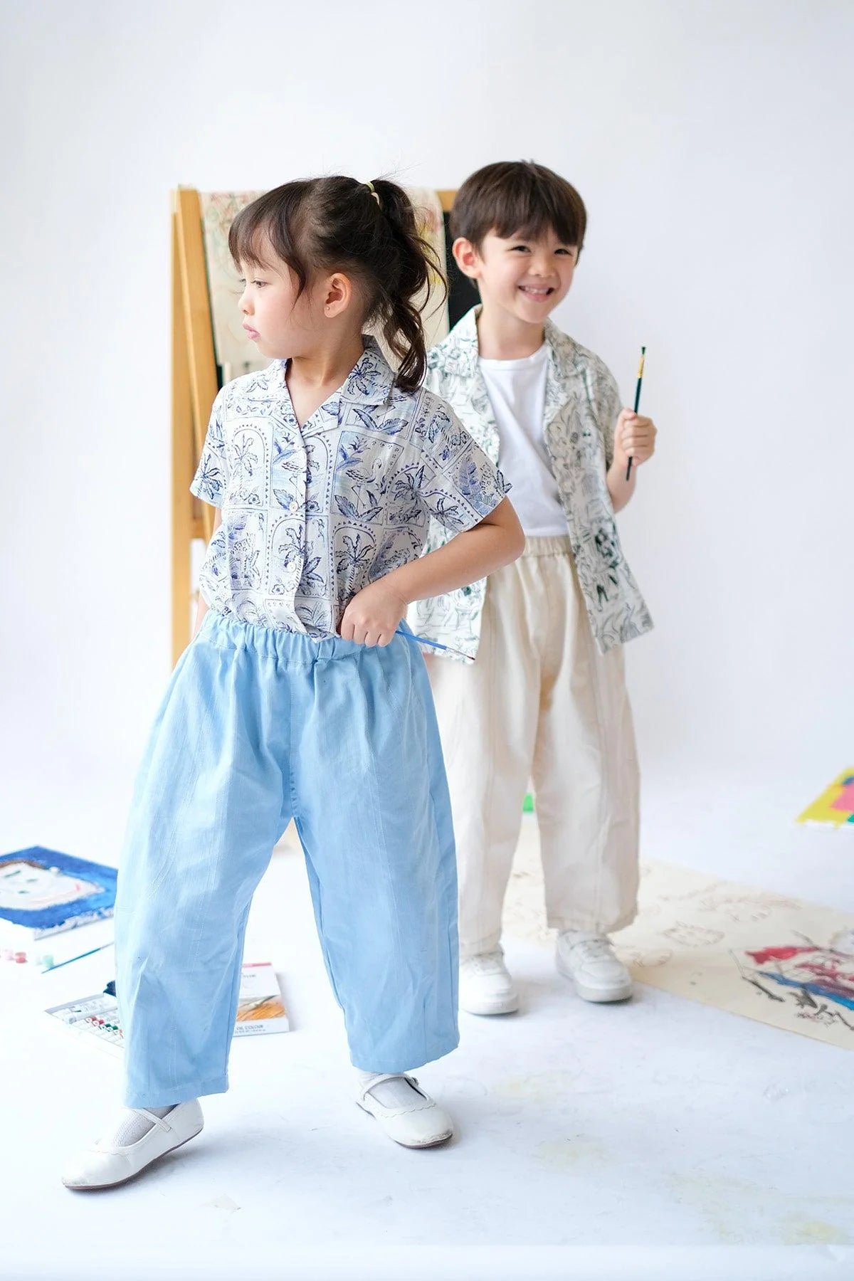 Faye Petite Barrell Pants Ecru