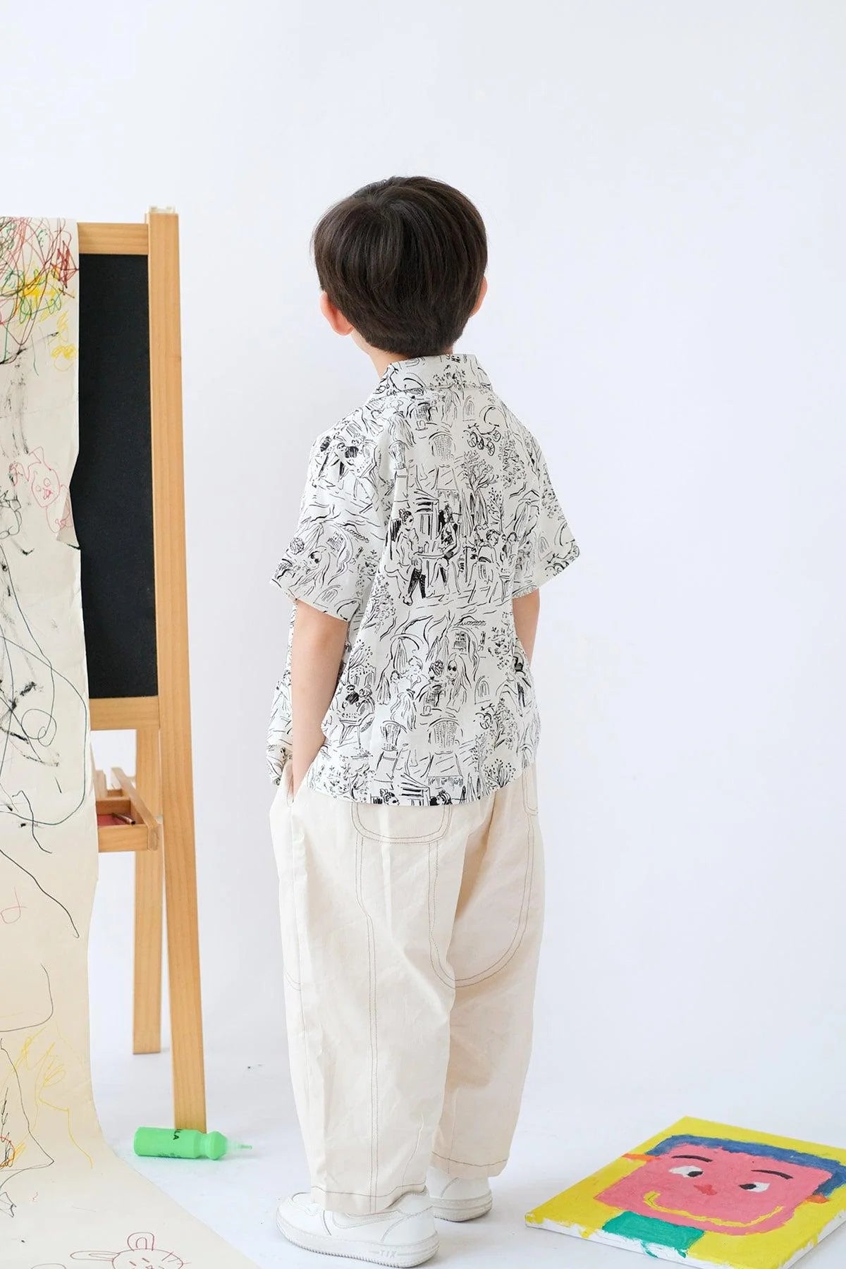 Faye Petite Barrell Pants Ecru