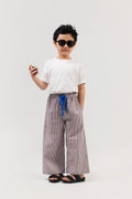 Figs Petite Pants Brown-Blue Stripes