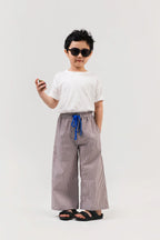 Figs Petite Pants Brown-Blue Stripes