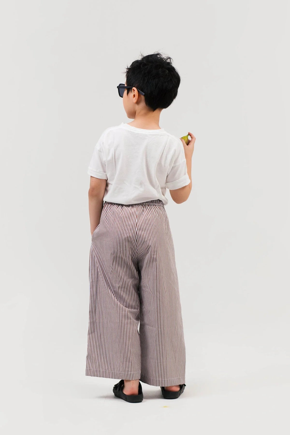 Figs Petite Pants Brown-Blue Stripes