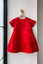 Fira Satin Petite Dress Red