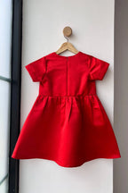 Fira Satin Petite Dress Red