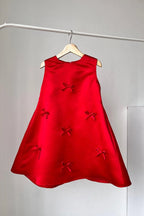 Fira Sleeveless Satin Petite Dress Red