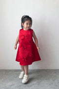 Fira Sleeveless Satin Petite Dress Red