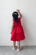 Fira Sleeveless Satin Petite Dress Red